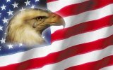Eagle Crying with flag background